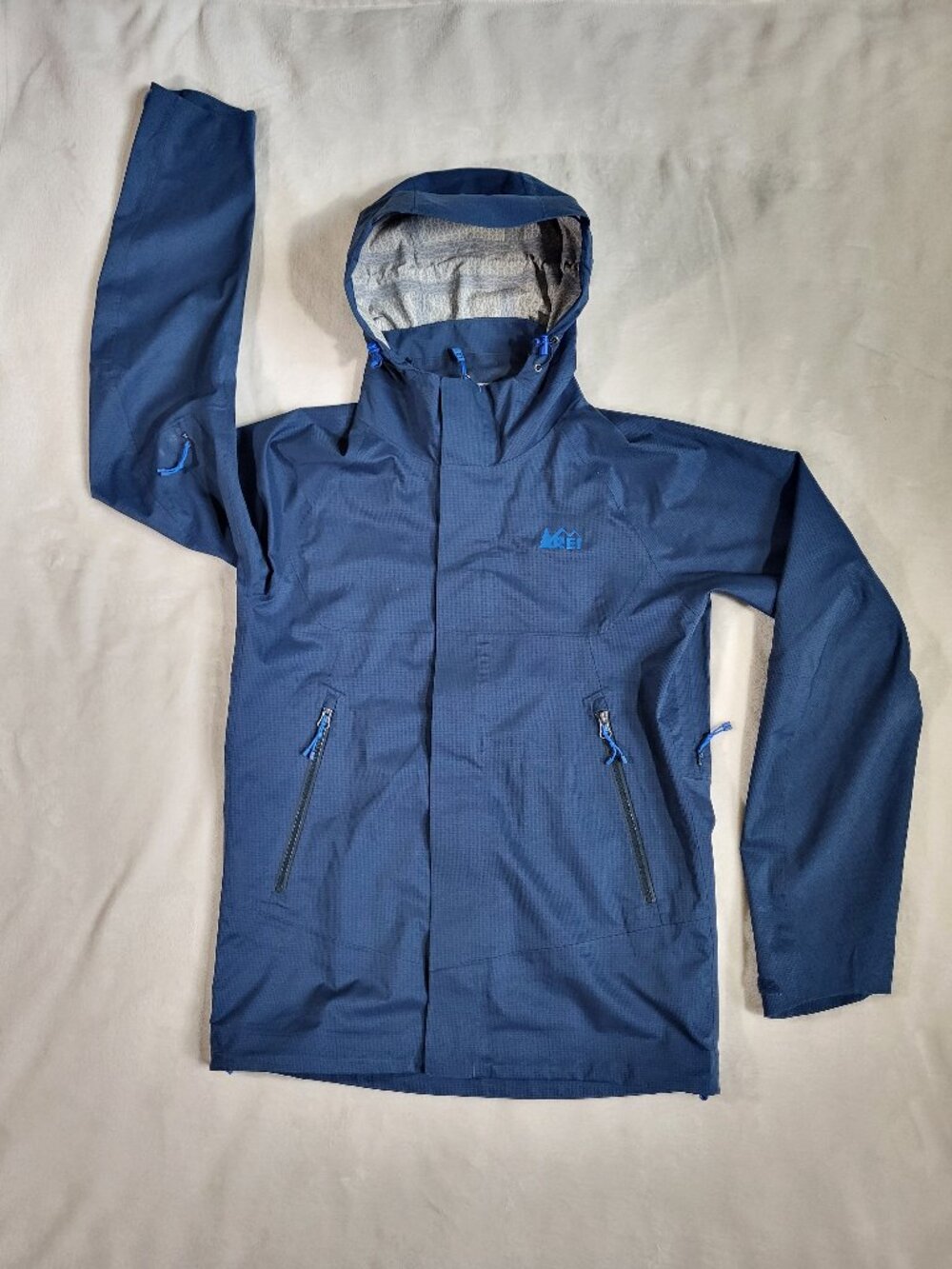 Rei Men's Peak Rain Shell Jacket Blue Navy Small